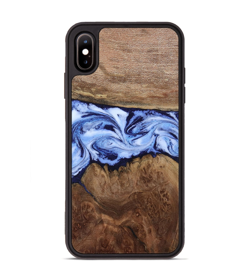 iPhone Xs Max Wood Phone Case - Megan (Blue, 806722)