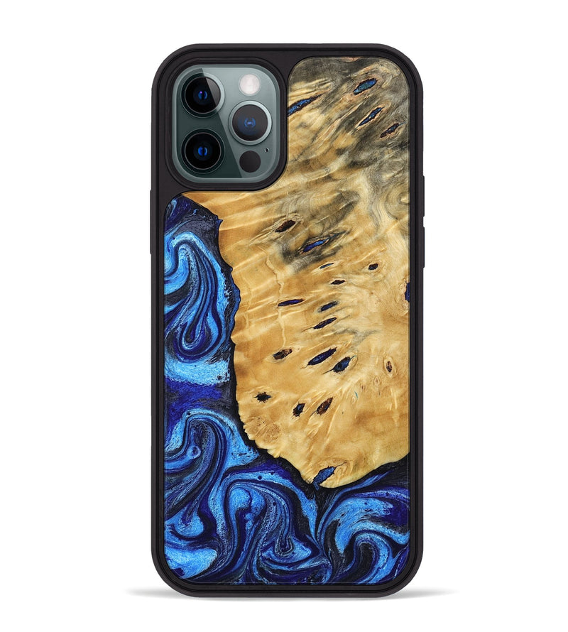 iPhone 12 Pro Max Wood Phone Case - Ayden (Blue, 806725)