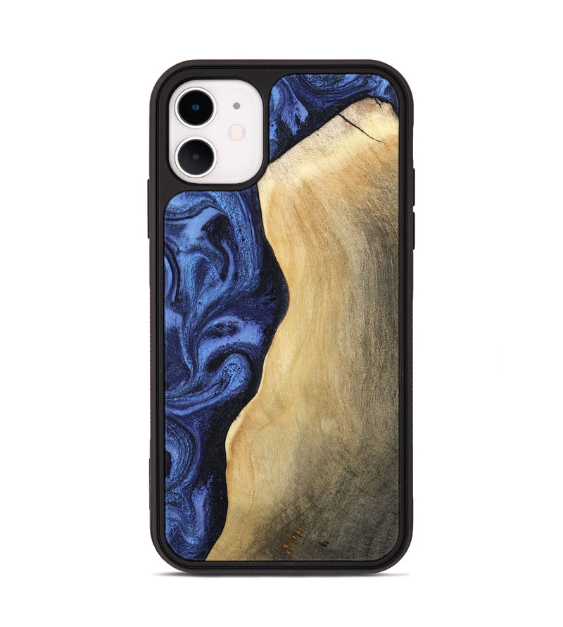 iPhone 11 Wood Phone Case - Myrtie (Blue, 806952)