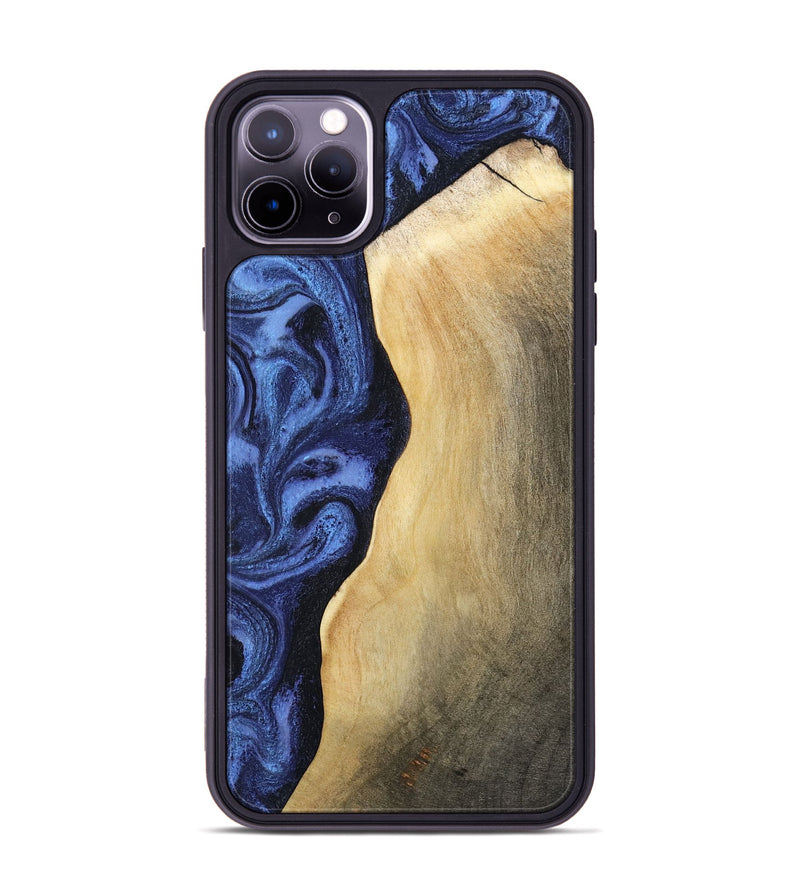 iPhone 11 Pro Max Wood Phone Case - Myrtie (Blue, 806952)