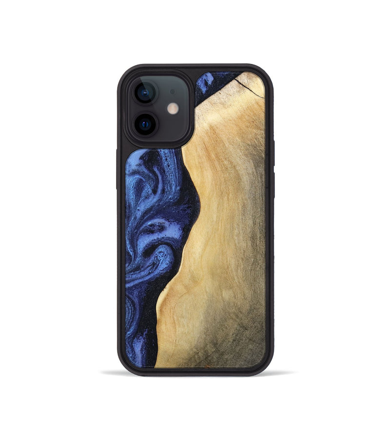 iPhone 12 mini Wood Phone Case - Myrtie (Blue, 806952)
