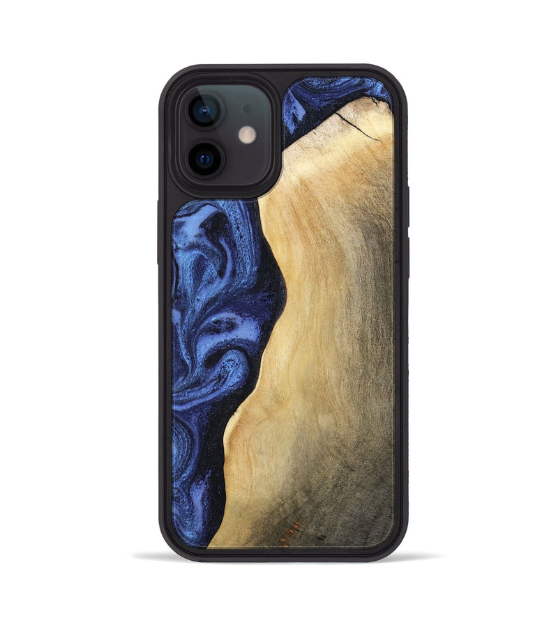iPhone 12 Wood Phone Case - Myrtie (Blue, 806952)