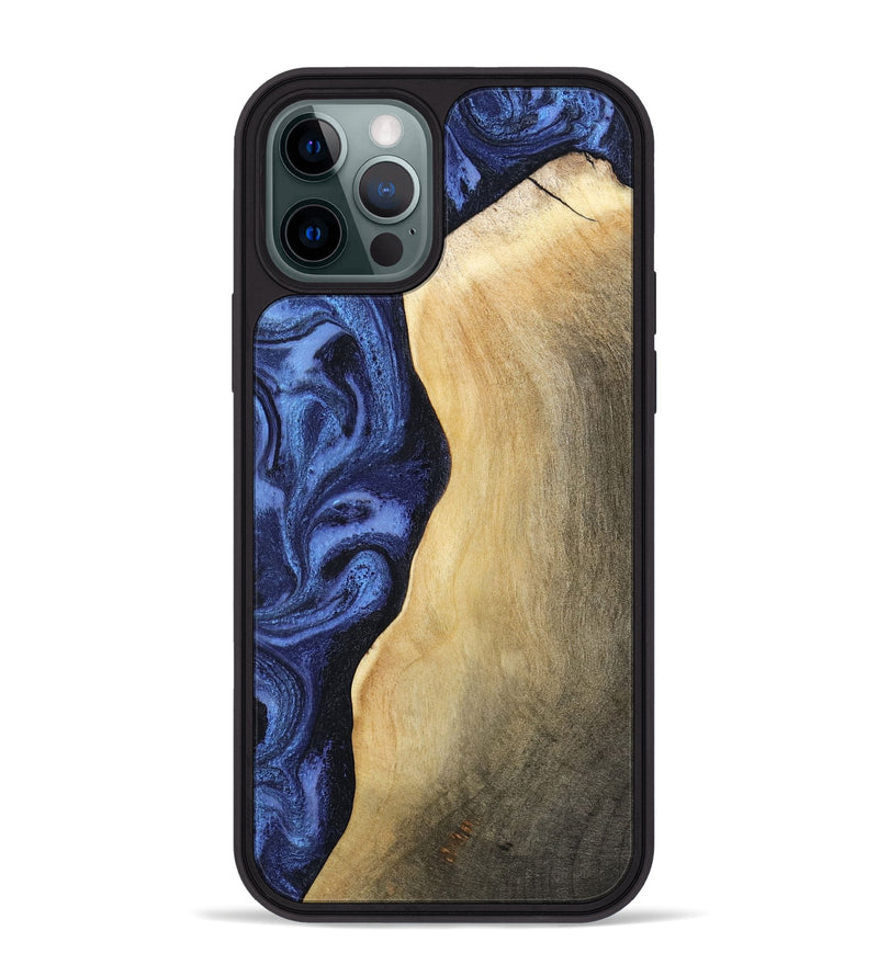 iPhone 12 Pro Max Wood Phone Case - Myrtie (Blue, 806952)