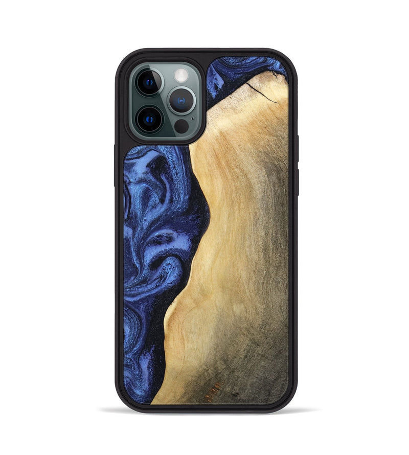 iPhone 12 Pro Wood Phone Case - Myrtie (Blue, 806952)
