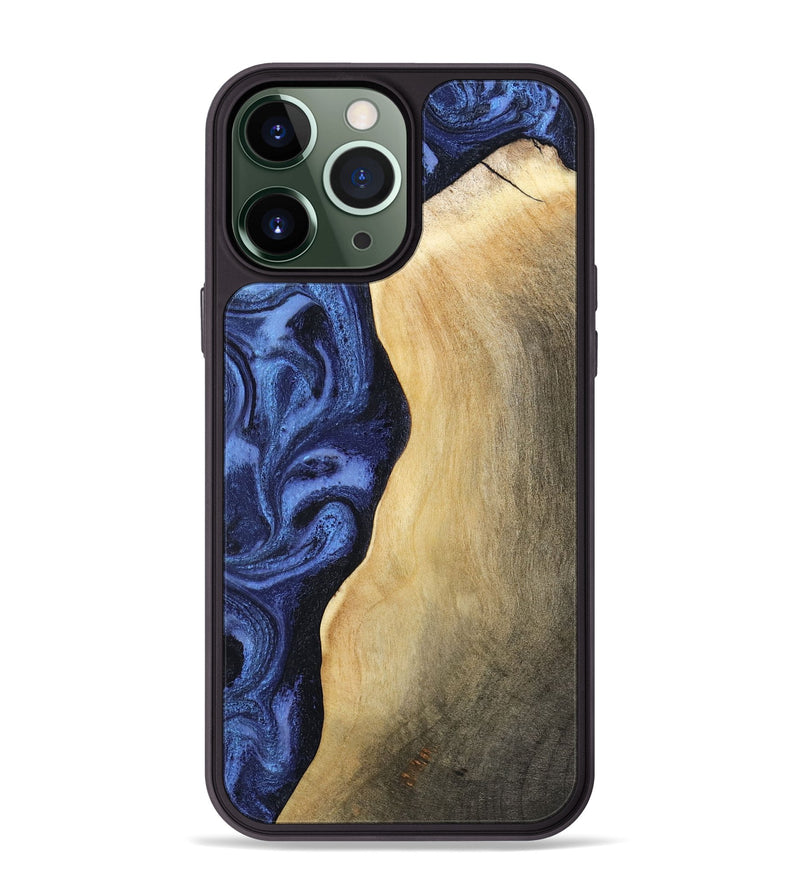 iPhone 13 Pro Max Wood Phone Case - Myrtie (Blue, 806952)