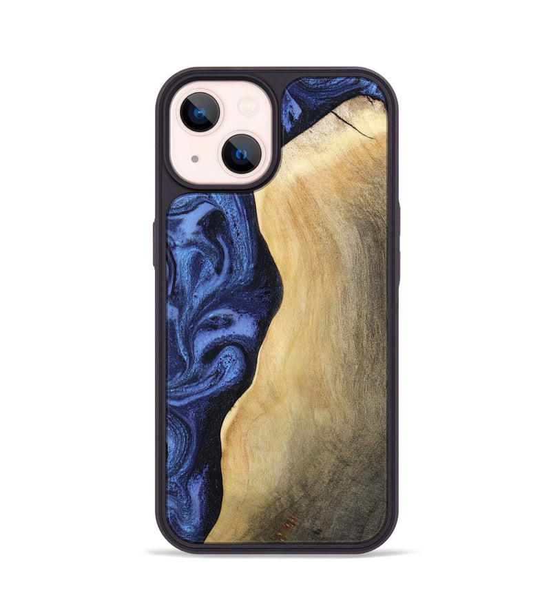 iPhone 14 Wood Phone Case - Myrtie (Blue, 806952)