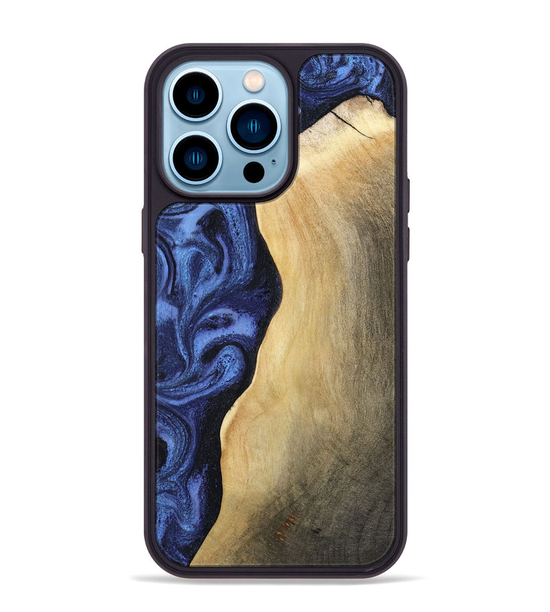 iPhone 14 Pro Max Wood Phone Case - Myrtie (Blue, 806952)