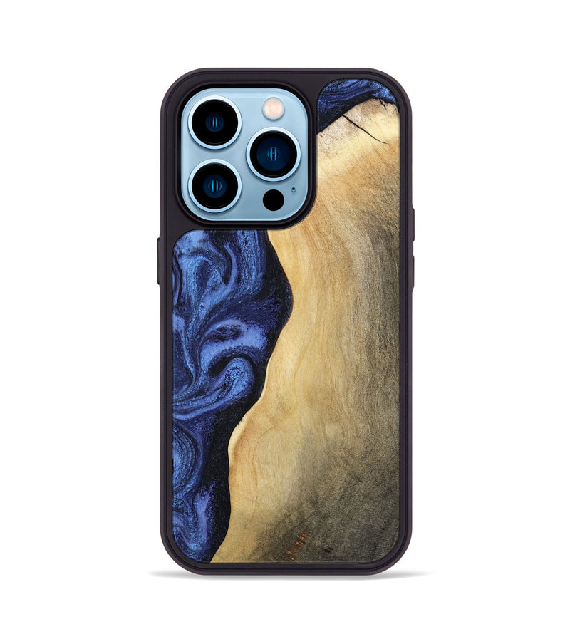 iPhone 14 Pro Wood Phone Case - Myrtie (Blue, 806952)
