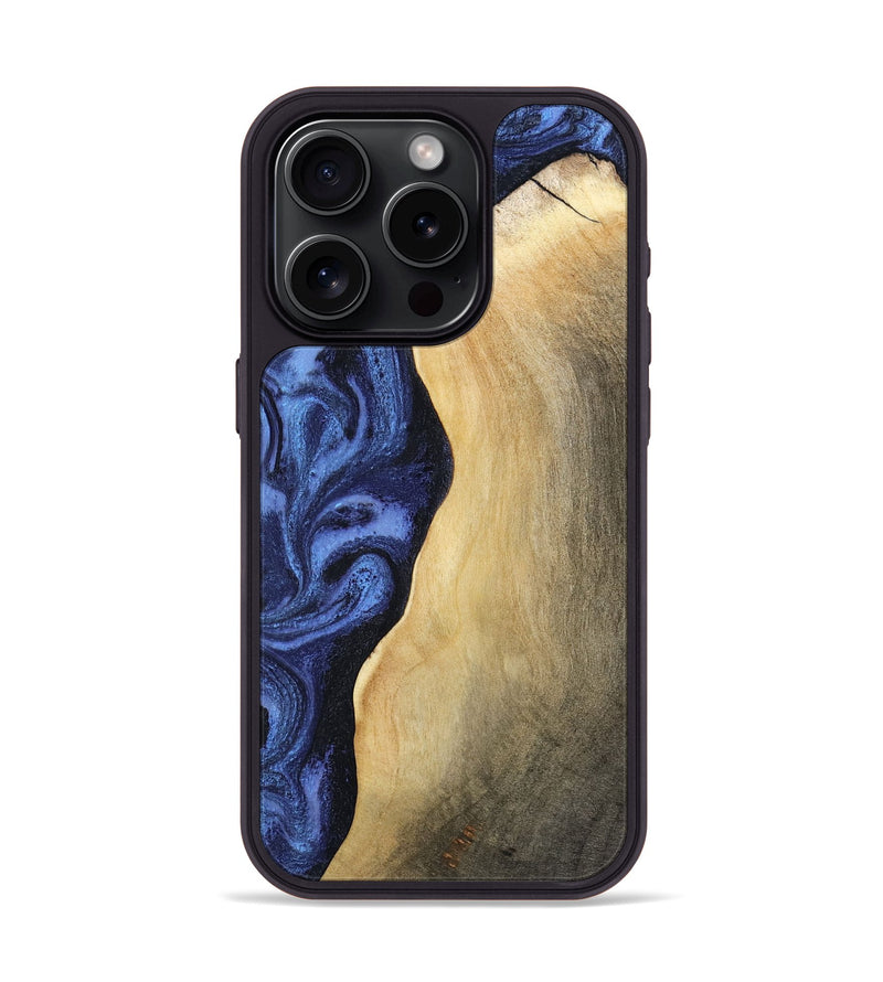 iPhone 15 Pro Wood Phone Case - Myrtie (Blue, 806952)
