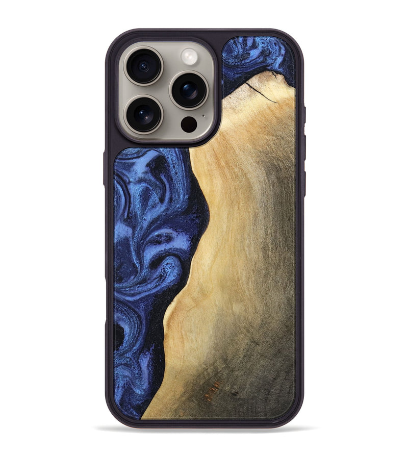 iPhone 16 Pro Max Wood Phone Case - Myrtie (Blue, 806952)