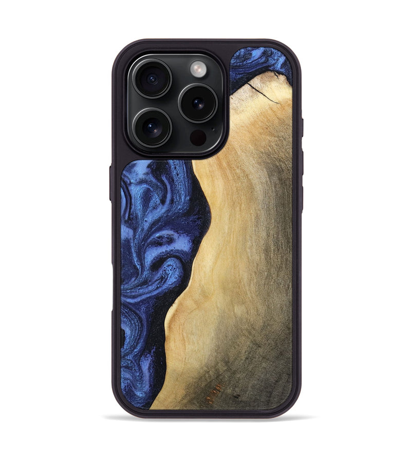 iPhone 16 Pro Wood Phone Case - Myrtie (Blue, 806952)