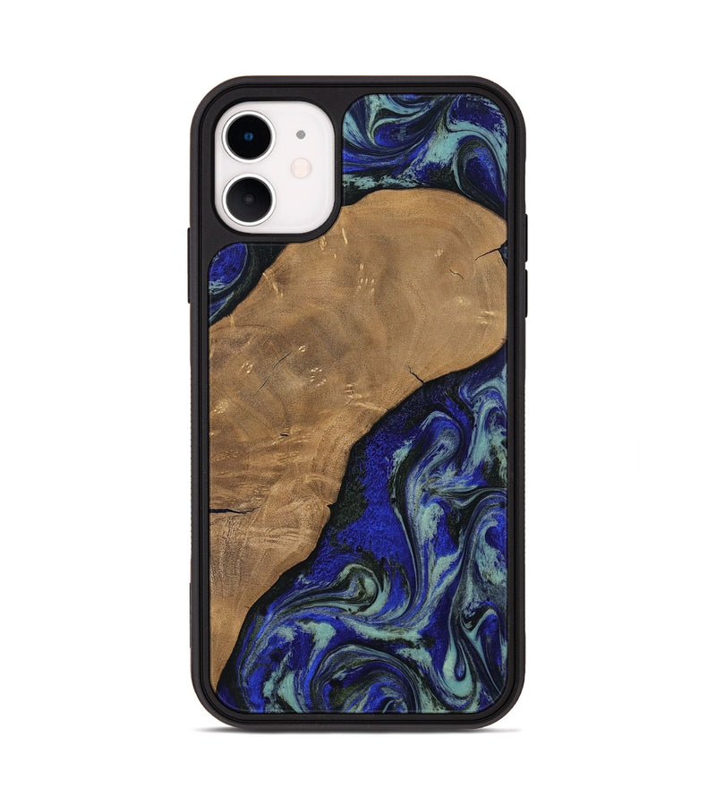 iPhone 11 Wood Phone Case - Aurora (Blue, 806964)