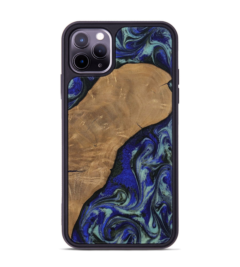 iPhone 11 Pro Max Wood Phone Case - Aurora (Blue, 806964)