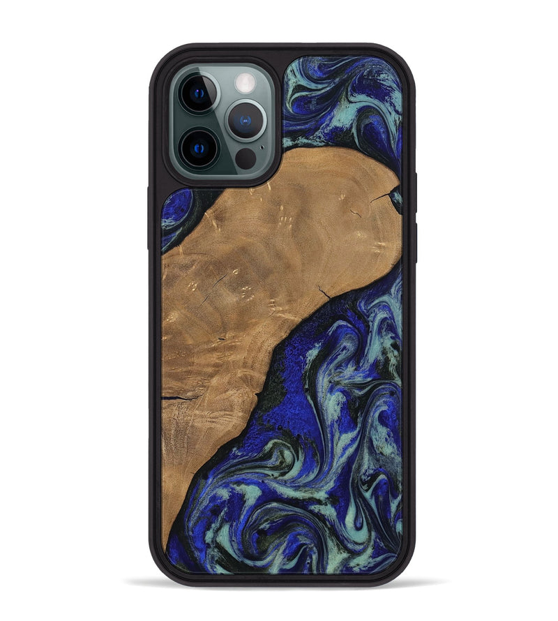iPhone 12 Pro Max Wood Phone Case - Aurora (Blue, 806964)