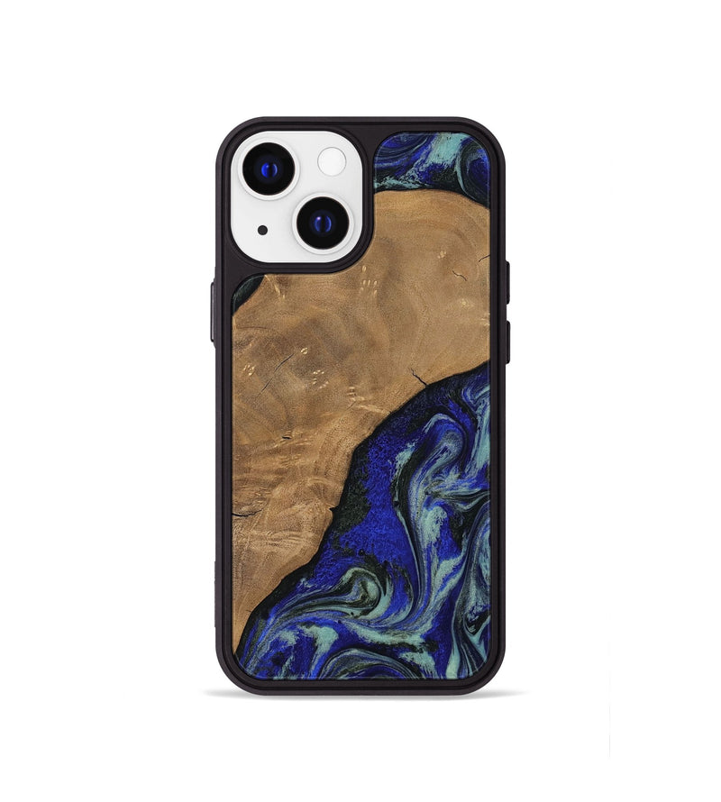 iPhone 13 mini Wood Phone Case - Aurora (Blue, 806964)