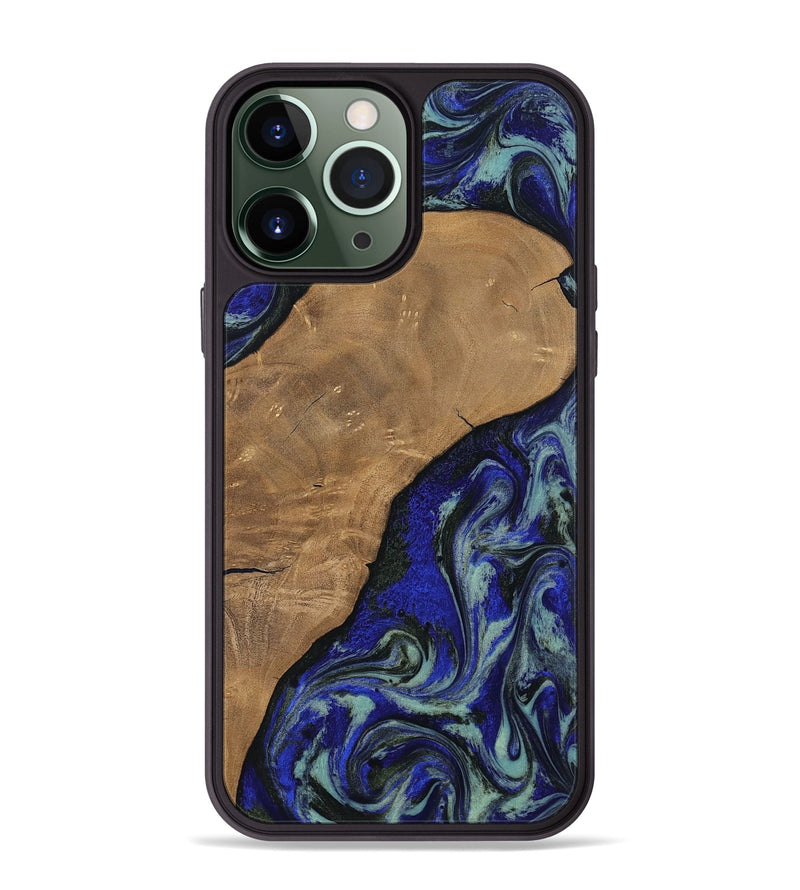 iPhone 13 Pro Max Wood Phone Case - Aurora (Blue, 806964)
