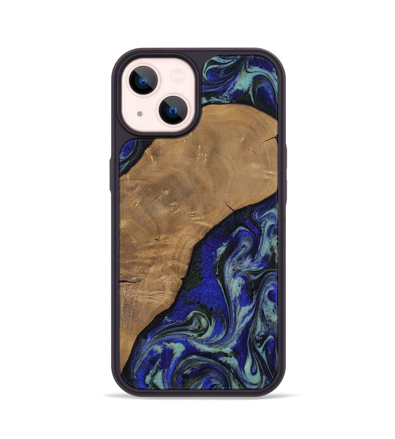 iPhone 14 Wood Phone Case - Aurora (Blue, 806964)