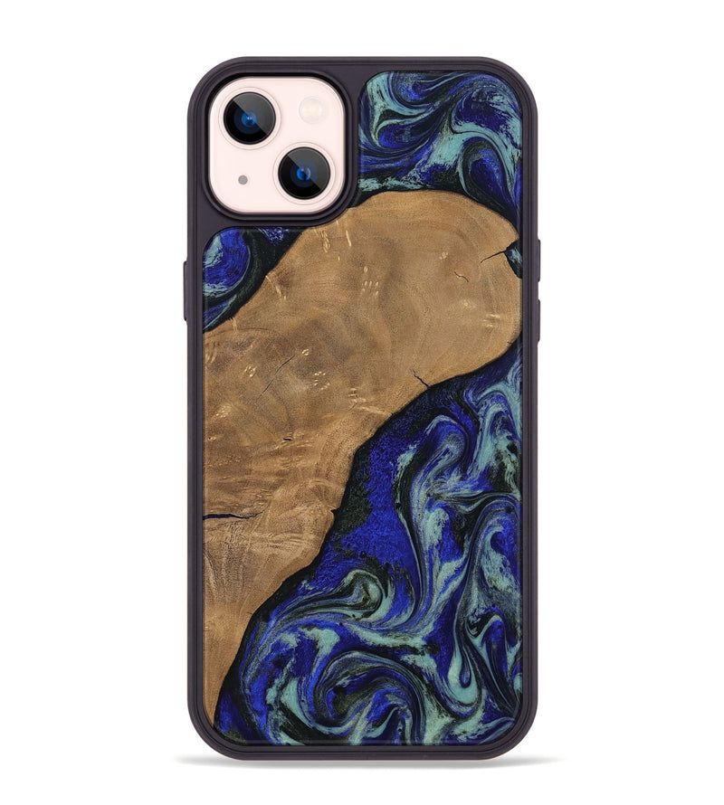 iPhone 14 Plus Wood Phone Case - Aurora (Blue, 806964)
