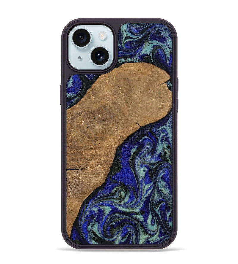 iPhone 15 Plus Wood Phone Case - Aurora (Blue, 806964)