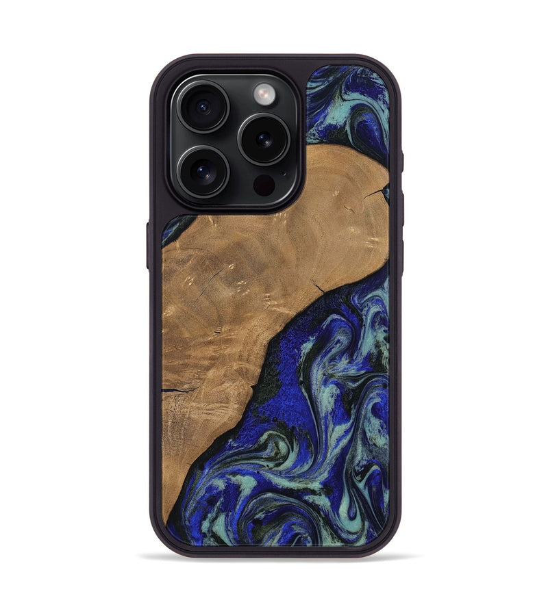 iPhone 15 Pro Wood Phone Case - Aurora (Blue, 806964)