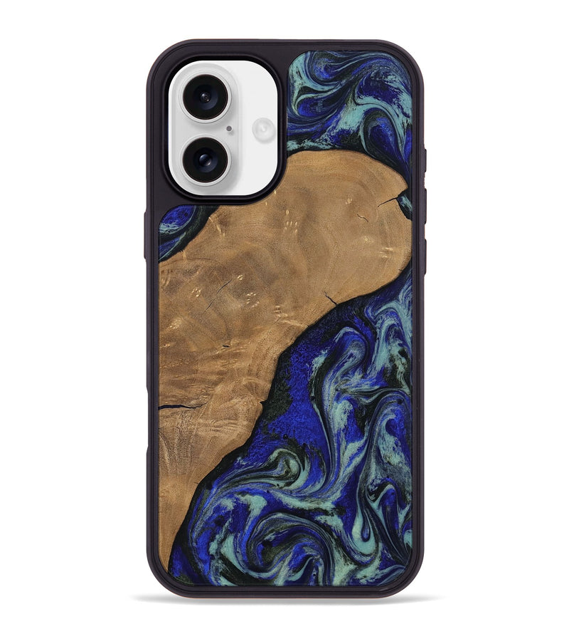 iPhone 16 Plus Wood Phone Case - Aurora (Blue, 806964)