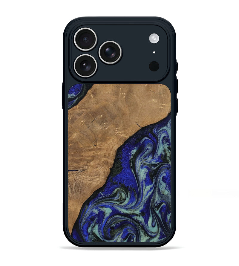 iPhone 17 Pro Max Wood Phone Case - Aurora (Blue, 806964)