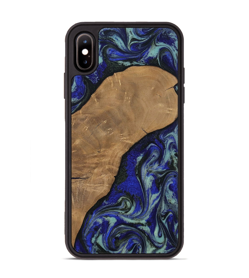 iPhone Xs Max Wood Phone Case - Aurora (Blue, 806964)