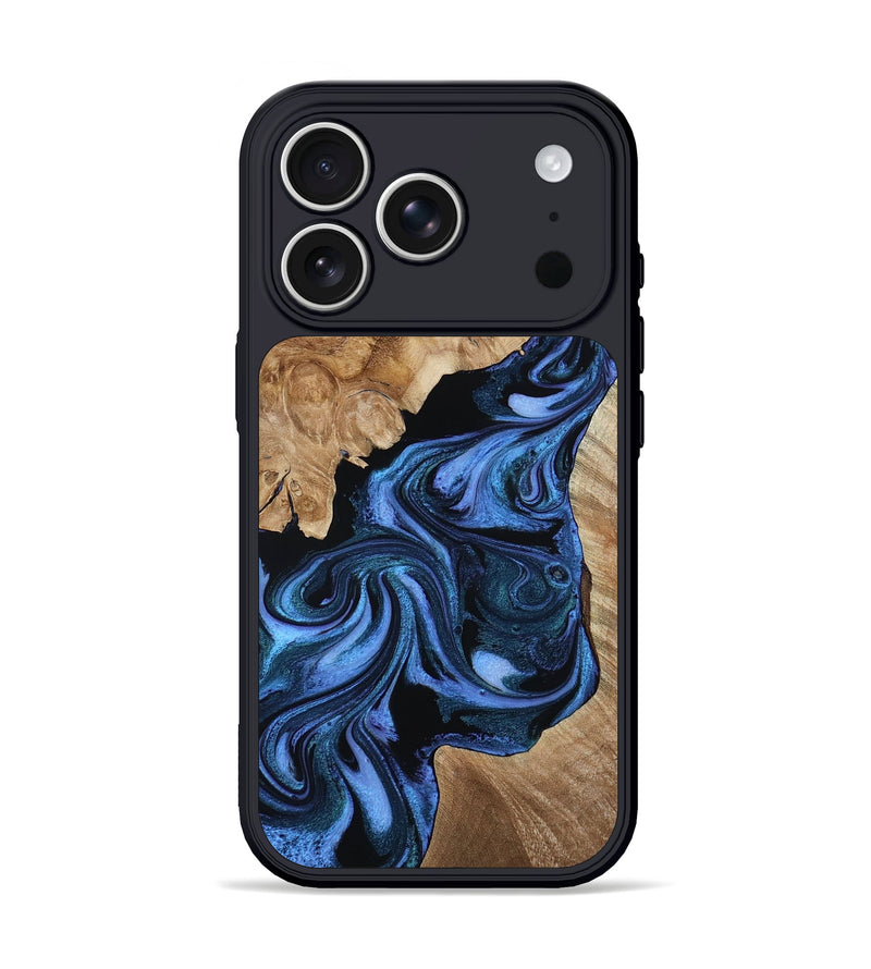 iPhone 17 Pro Wood Phone Case - Braydon (Blue, 806974)