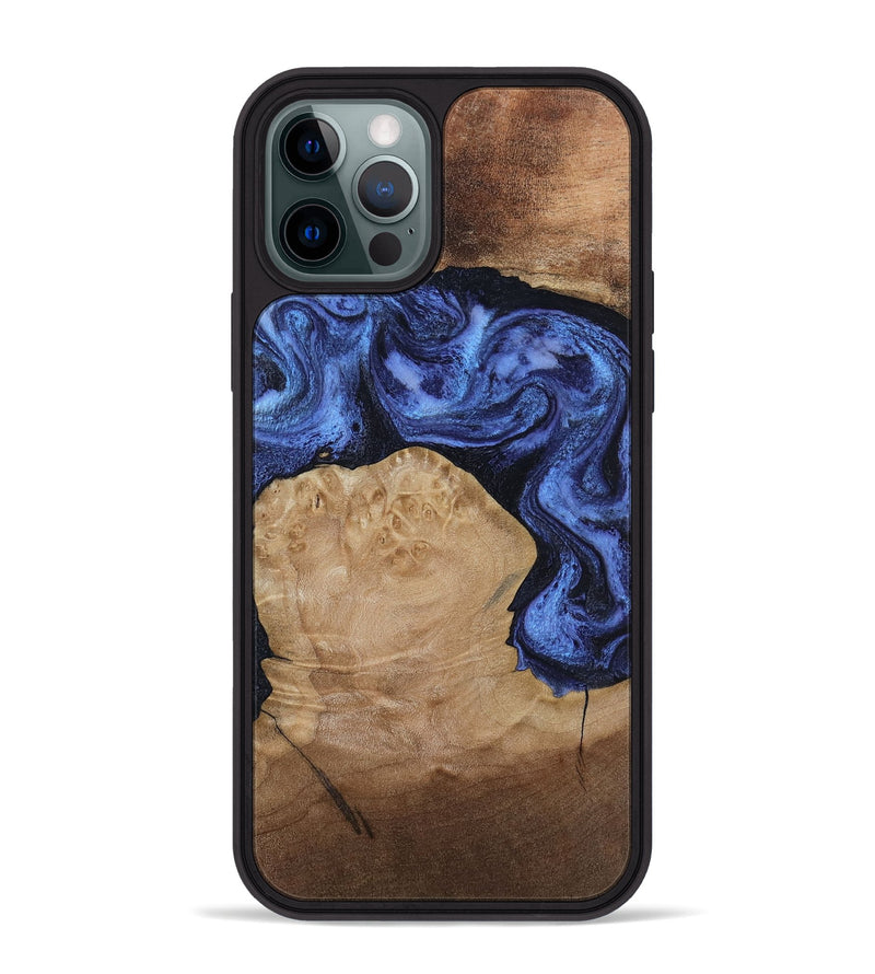 iPhone 12 Pro Max Wood Phone Case - Kaiden (Blue, 806976)