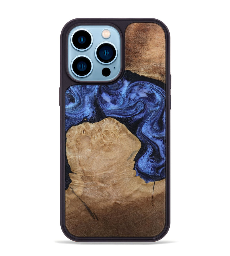 iPhone 14 Pro Max Wood Phone Case - Kaiden (Blue, 806976)