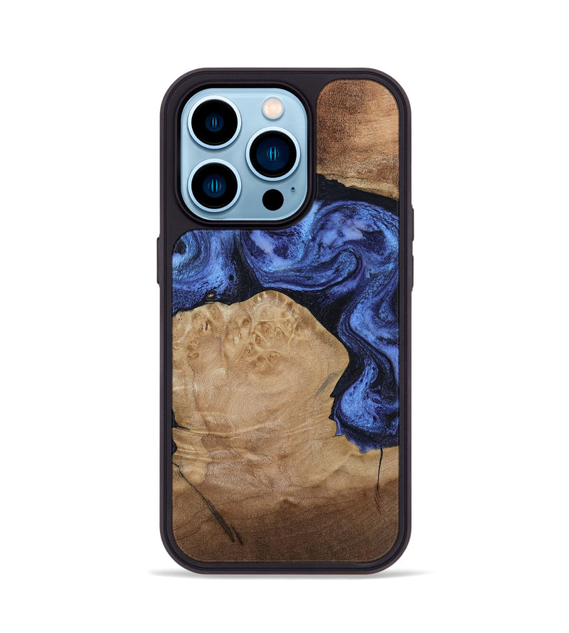 iPhone 14 Pro Wood Phone Case - Kaiden (Blue, 806976)