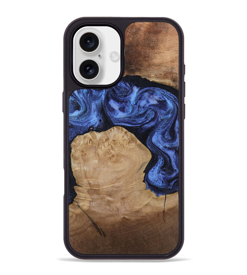 iPhone 16 Plus Wood Phone Case - Kaiden (Blue, 806976)