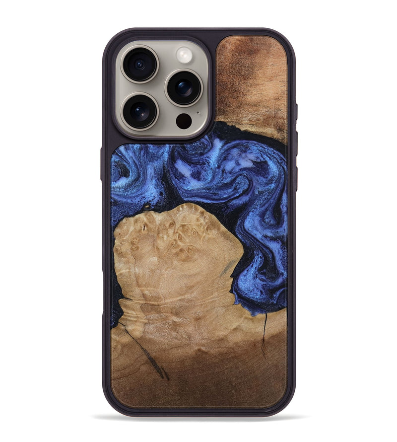 iPhone 16 Pro Max Wood Phone Case - Kaiden (Blue, 806976)