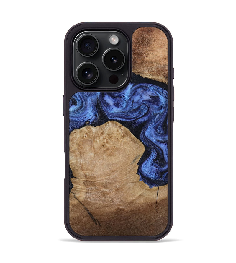 iPhone 16 Pro Wood Phone Case - Kaiden (Blue, 806976)
