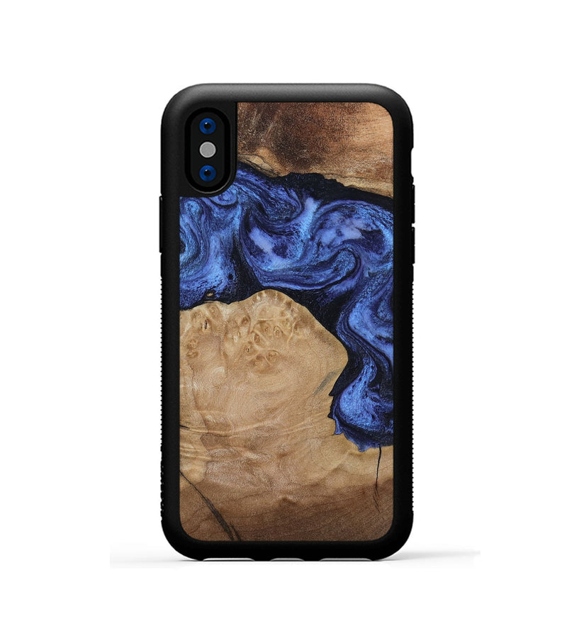 iPhone Xs Wood Phone Case - Kaiden (Blue, 806976)