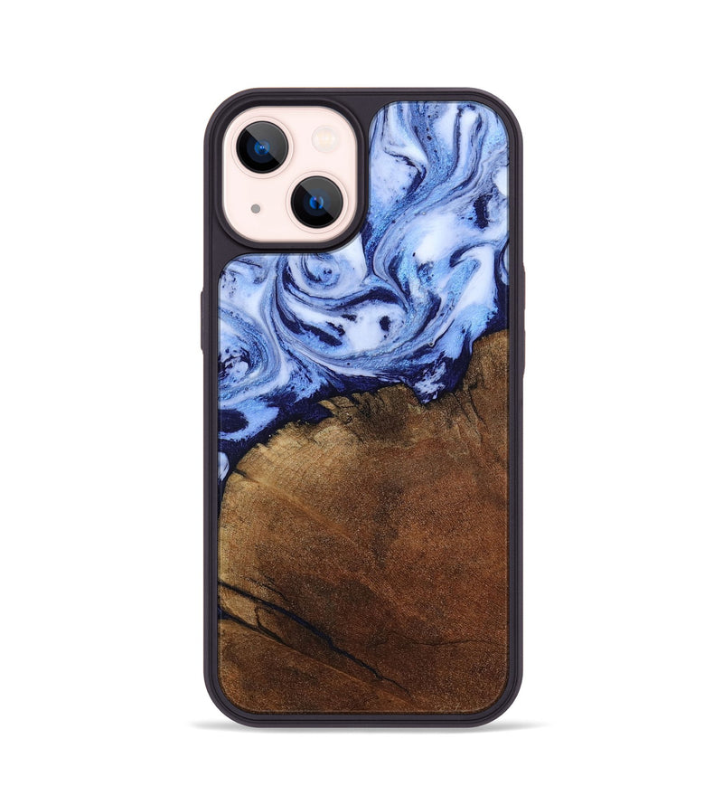 iPhone 14 Wood Phone Case - Addison (Blue, 806984)