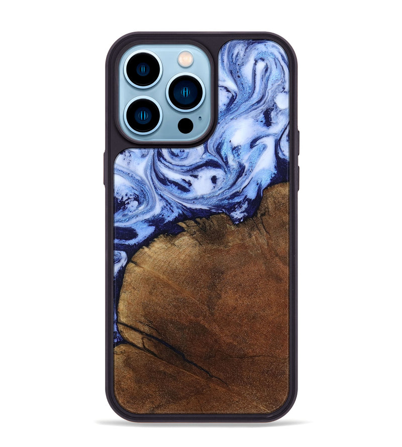 iPhone 14 Pro Max Wood Phone Case - Addison (Blue, 806984)