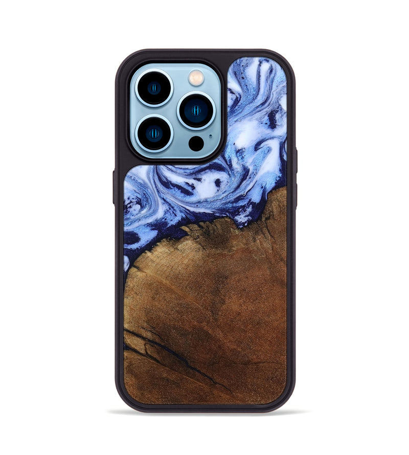 iPhone 14 Pro Wood Phone Case - Addison (Blue, 806984)