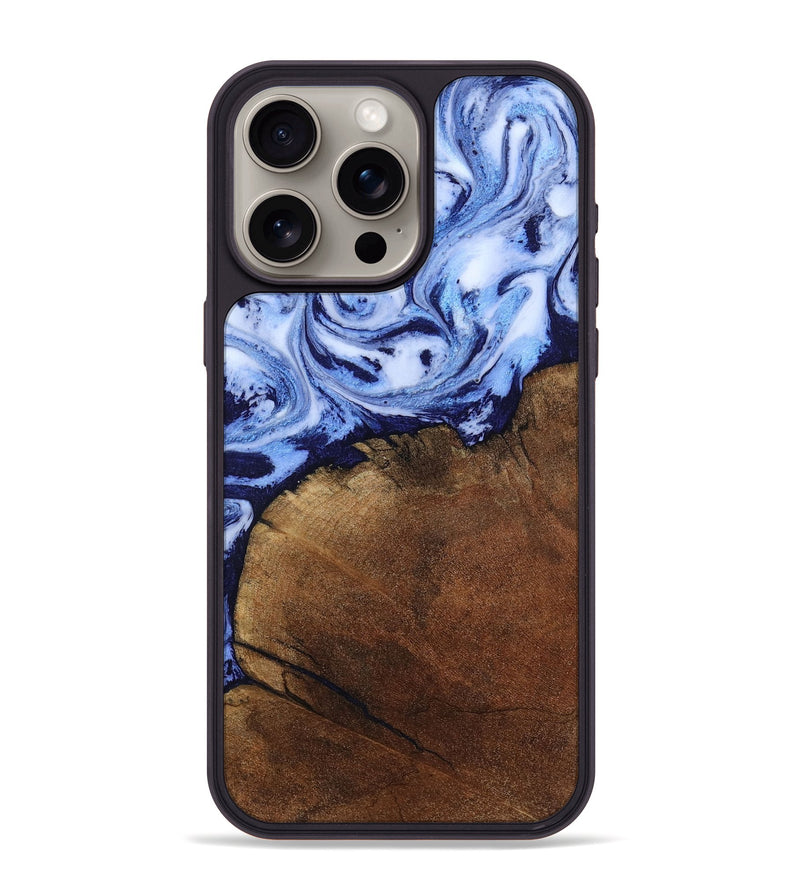 iPhone 15 Pro Max Wood Phone Case - Addison (Blue, 806984)