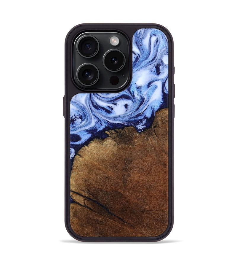 iPhone 15 Pro Wood Phone Case - Addison (Blue, 806984)