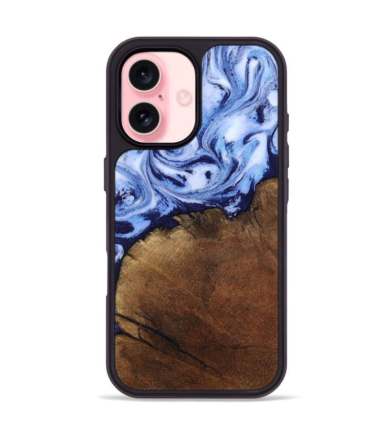 iPhone 16 Wood Phone Case - Addison (Blue, 806984)