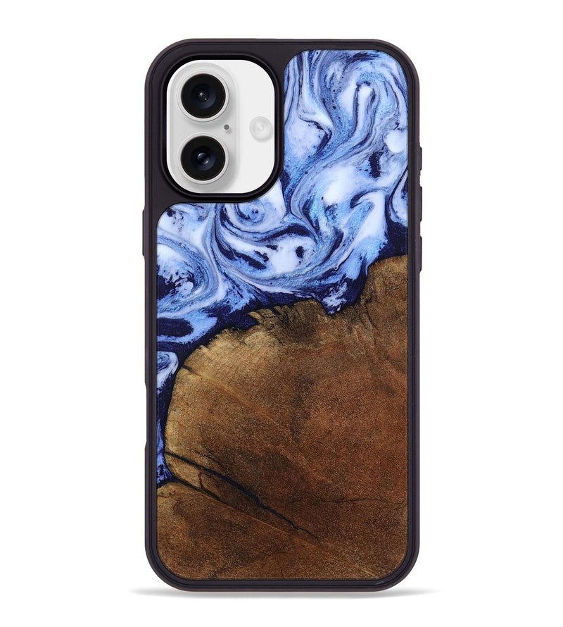 iPhone 16 Plus Wood Phone Case - Addison (Blue, 806984)