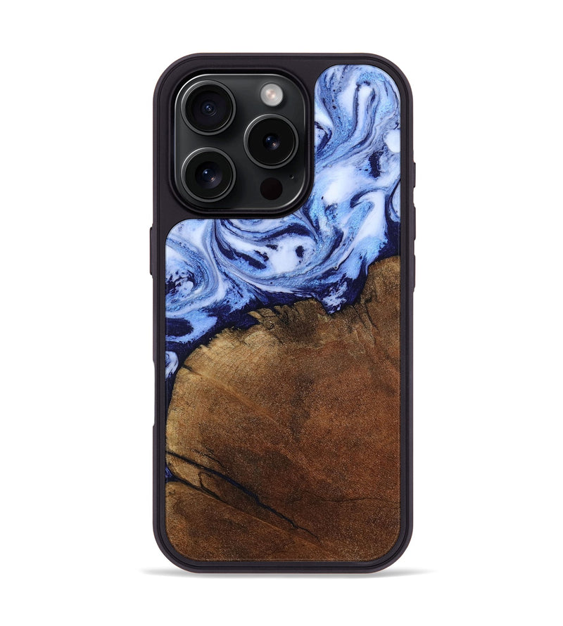 iPhone 16 Pro Wood Phone Case - Addison (Blue, 806984)