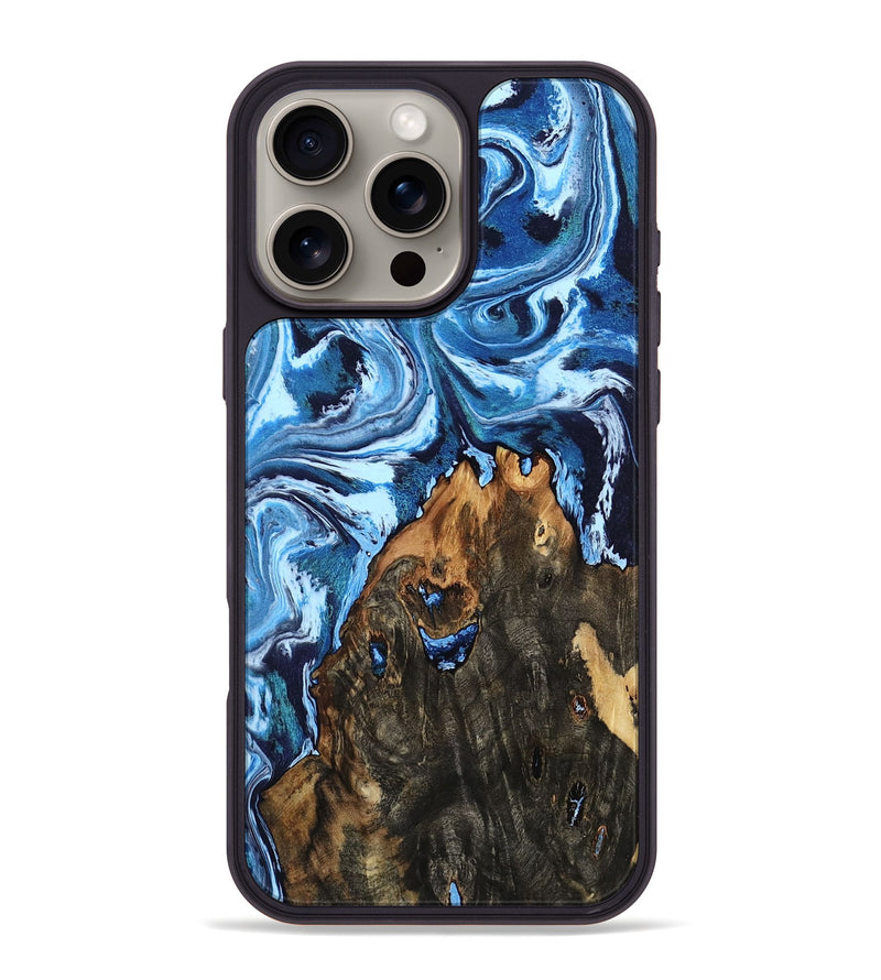 iPhone 16 Pro Max Wood Phone Case - Debrah (Blue, 806986)