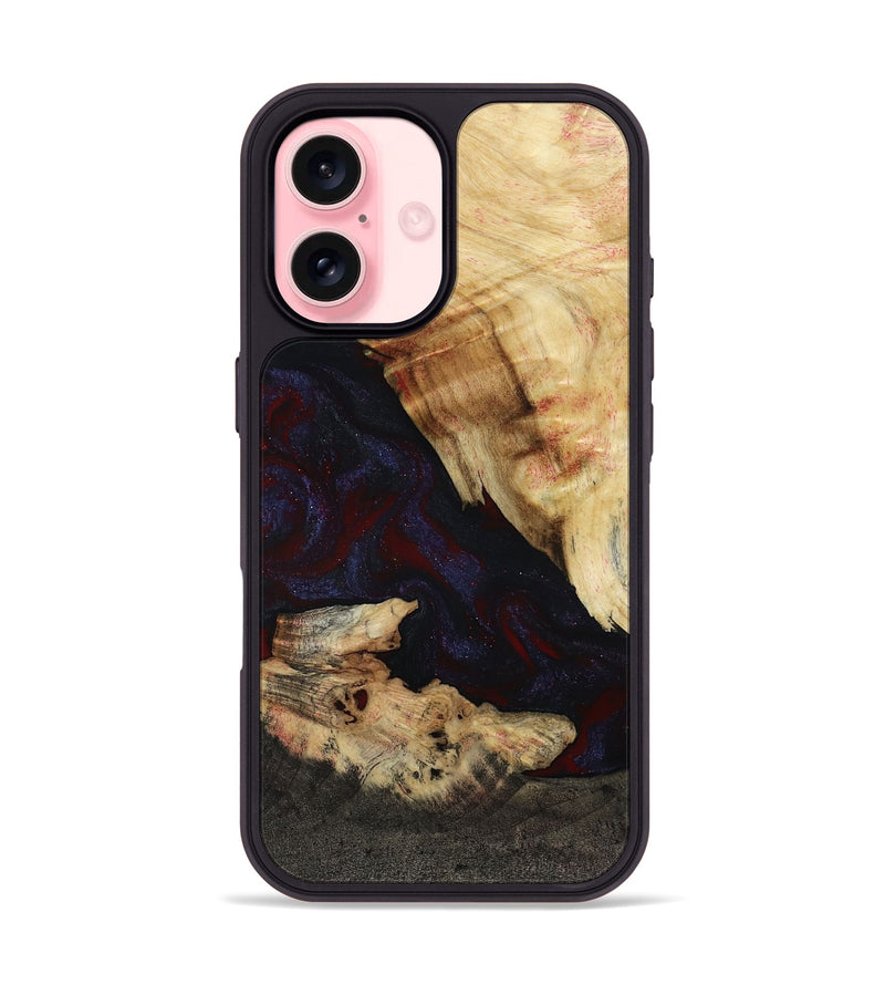 iPhone 16 Wood Phone Case - Kannon (Red, 807019)