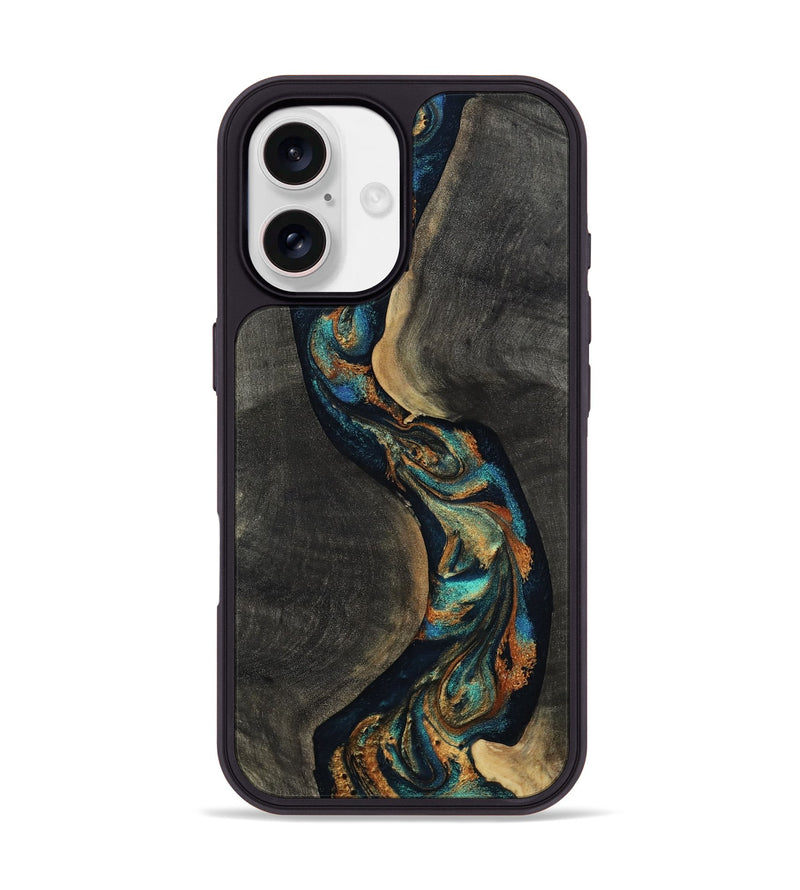 iPhone 17 Wood Phone Case - Doug (Teal & Gold, 807042)