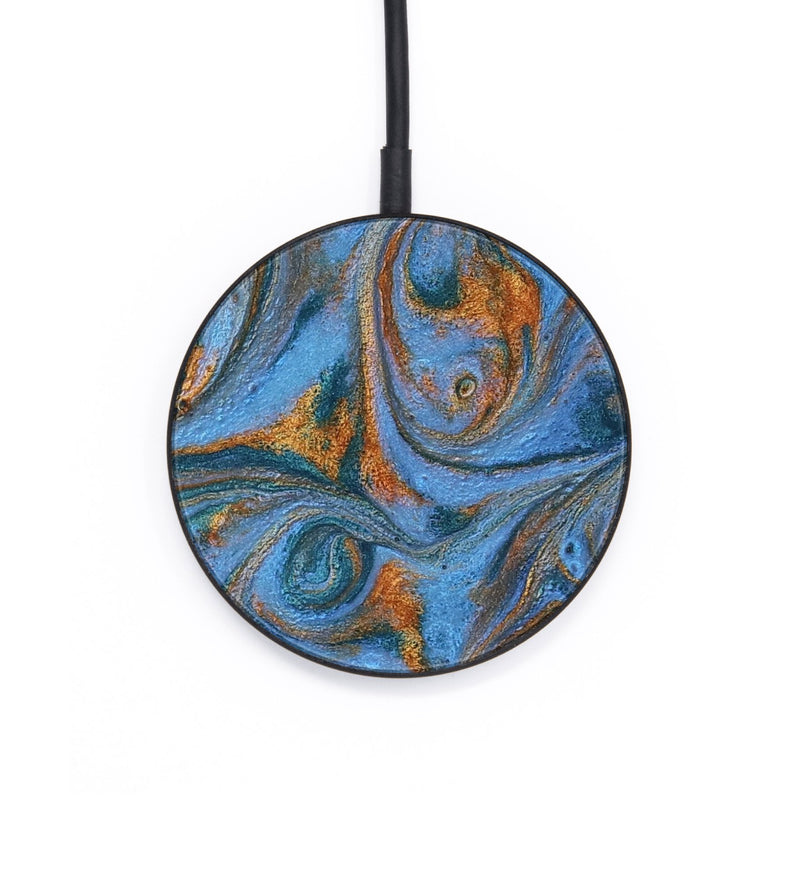 Circle ResinArt Wireless Charger - Ari (Teal & Gold, 807043)