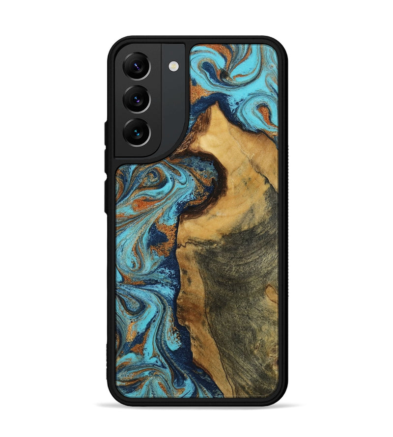 Galaxy S22 Plus Wood Phone Case - Emerie (Teal & Gold, 807045)