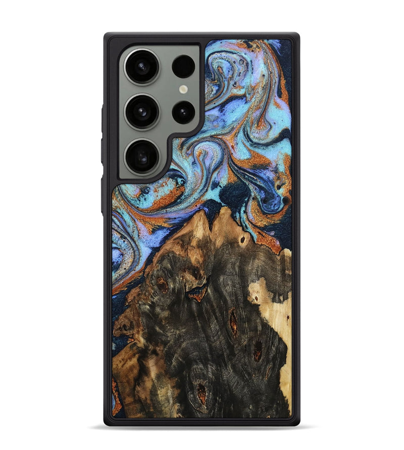 Galaxy S24 Ultra Wood Phone Case - Jasper (Teal & Gold, 807054)