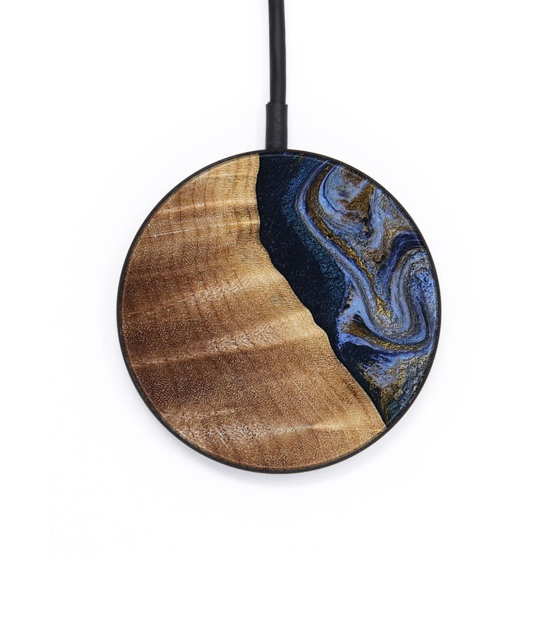 Circle Wood Wireless Charger - Devante (Teal & Gold, 807055)